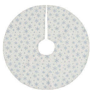 Elegant Silver Snowflake   Winter Holiday  Brushed Polyester Tree Skirt