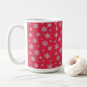 Elegant Silver Snowflake   Winter Holiday  Coffee Mug