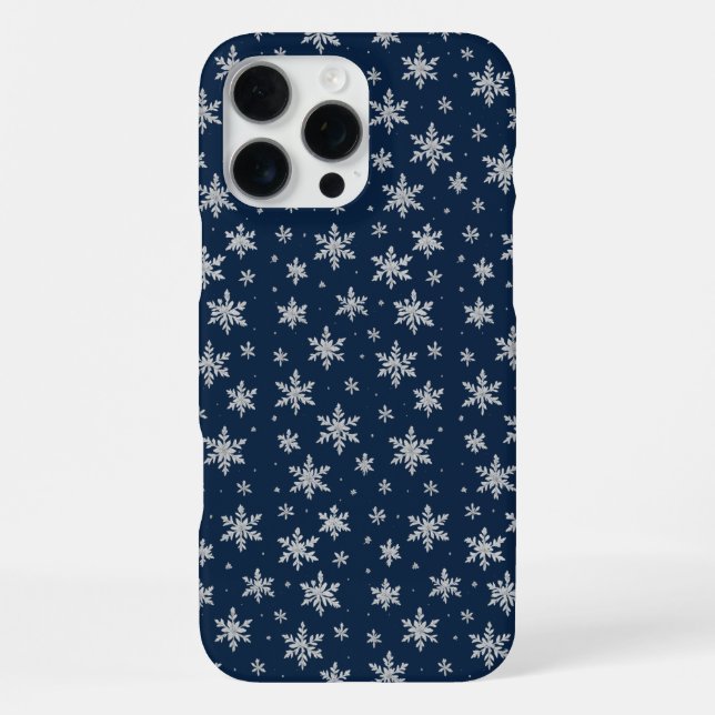 Elegant Silver Snowflake | Winter Holiday  iPhone Case (Back)