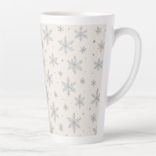 Elegant Silver Snowflake   Winter Holiday  Latte Mug