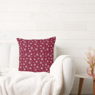 Elegant Silver Snowflake   Winter Holiday  Throw Pillow