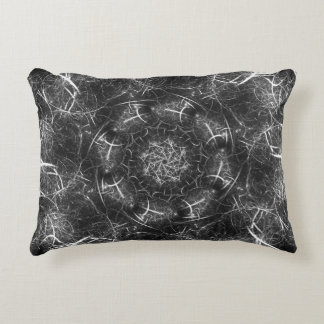 Elegant Silver Spiral Fractal Pillow