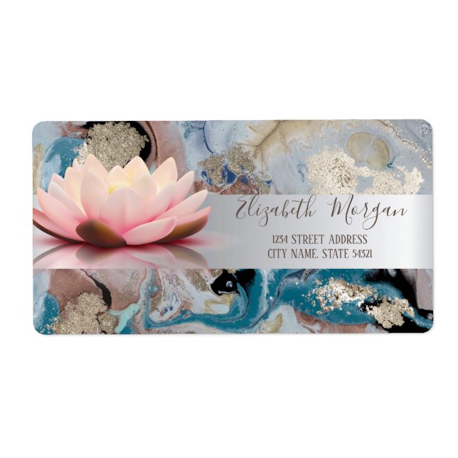 Elégant Silver Stripe Lotus Marble (Devant)