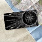 Elegant Silver Sun Moon Mandala Black Design