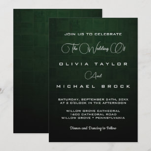 Elegant silver text on dark background wedding inv invitation