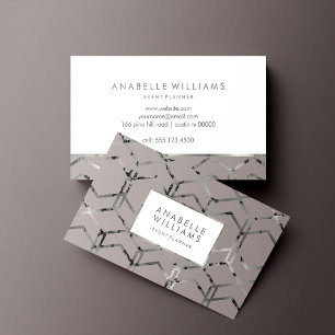 Elegant Silver Texture Business Card