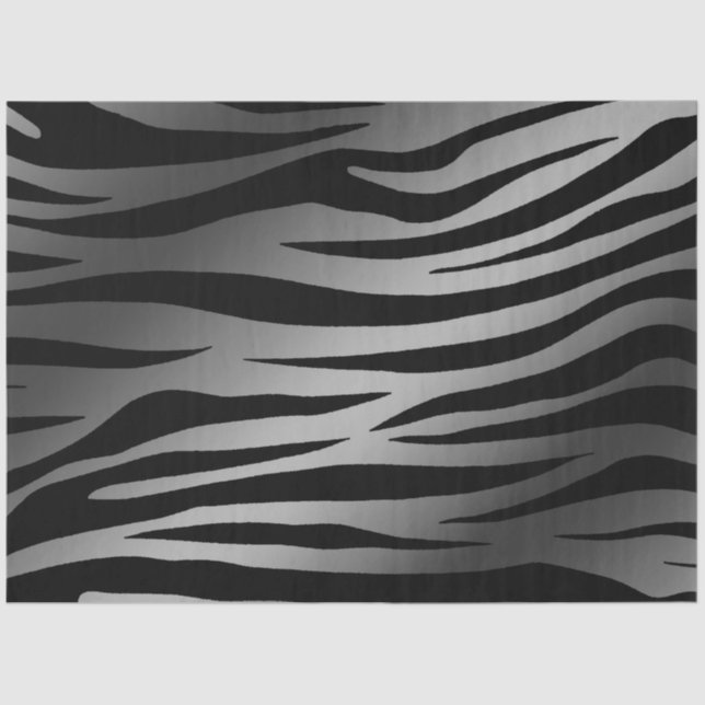 Elegant Silver Tiger Tissue Paper (Front)