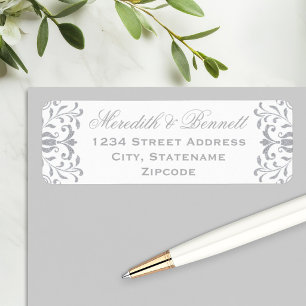 Elegant Silver Vintage Glamour Wedding Address