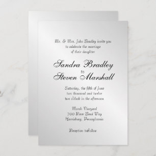 Elegant Silver Wedding Invitations
