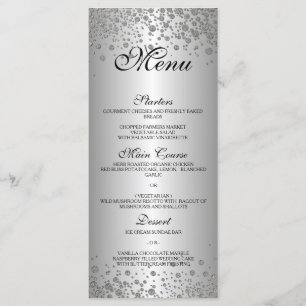 Elegant silver Wedding Menu