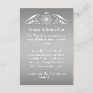 Elegant Silver White Guest Information Card