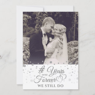 Elegant Silver YEARS INTO FOREVER Vow Renewal Invi Invitation