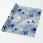 Elegant Silvery, Blue & Grey Floral & Butterfly  Wrapping Paper<br><div class="desc">Give your recipients your best. Use this lovely, sophisticated floral, print jewelled(no glitter, foil, or beading), high-quality gift wrap with a grid back for easy cutting. You'll appreciate the ease of use and your recipients will love its elegant beauty. Good for all occasions and holidays, very versatile. Thanks for looking...</div>
