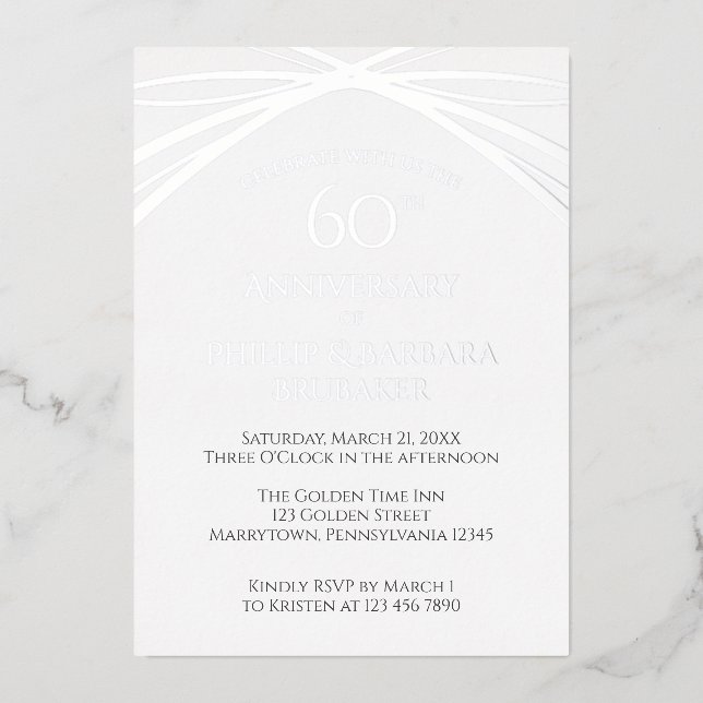 Elegant Simple 60th Wedding Anniversary Party (Front)