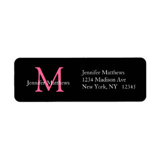 Elegant Simple Address Labels Pink Initial