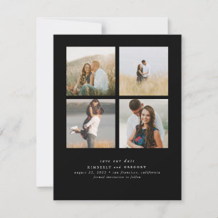Elegant Simple and Cute Four Photos Save the Date