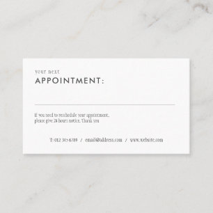 Elegant Simple Appointment Reminder Card
