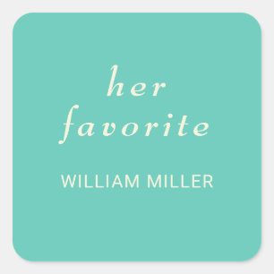 Elegant Simple Aquatic Awe with Monogram Wedding Square Sticker