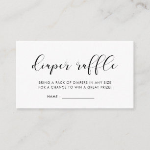 Elegant & simple baby shower diaper raffle insert