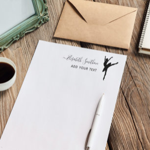   Elegant Simple Ballet Dancer Personal Stationery