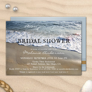 Elegant Simple Beach Bridal Shower Invitation