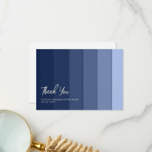Elegant Simple Beach Navy Bachelorette Thank You Card