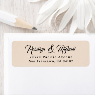 Elegant Simple Beige Return Address Labels