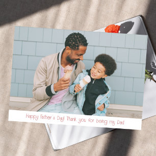Elegant Simple Best Dad Ever Fathers Day 1 Photo Holiday Card