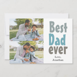 Elegant Simple Best Dad Ever Fathers Day Photo Holiday Card