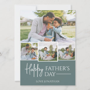 Elegant Simple Best Dad Ever Fathers Day Photo Holiday Card