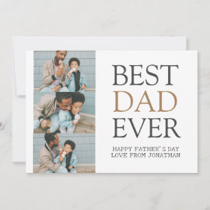 Elegant Simple Best Dad Ever Fathers Day Photo Holiday Card