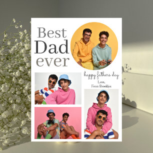 Elegant Simple Best Dad Ever Fathers Day Photo Holiday Card