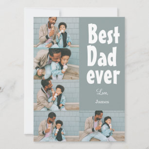 Elegant Simple Best Dad Ever Fathers Day Photo Holiday Card