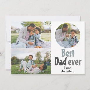 Elegant Simple Best Dad Ever Fathers Day Photo Holiday Card