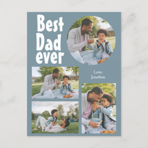 Elegant Simple Best Dad Ever Fathers Day Photo Holiday Postcard