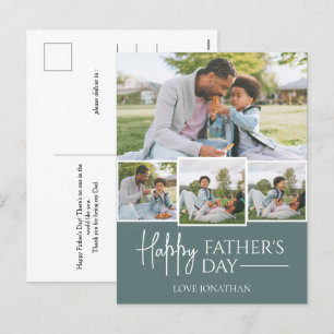 Elegant Simple Best Dad Ever Fathers Day Photo Holiday Postcard