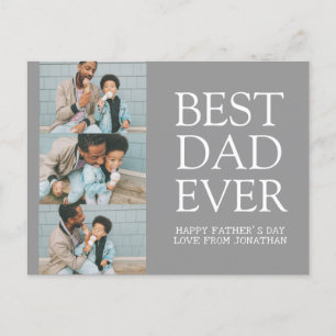Elegant Simple Best Dad Ever Fathers Day Photo Holiday Postcard