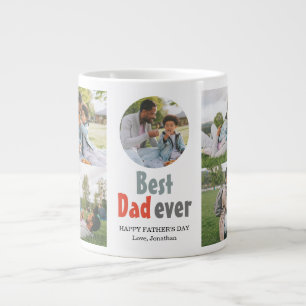 Elegant Simple Best Dad Ever Fathers Day Photo Large Coffee Mug