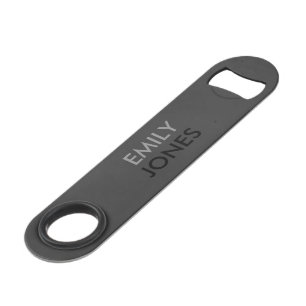 Elegant simple black and grey personalized bar key