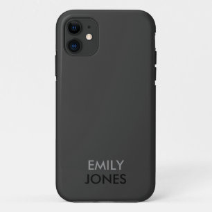 Elegant simple black and grey personalized iPhone 11 case