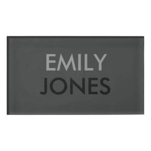 Elegant simple black and grey personalized name tag