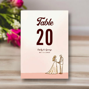 Elegant Simple Black And White Bride Groom Wedding Table Number