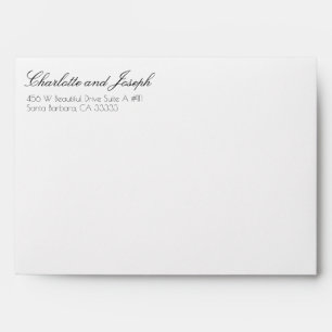 Elegant Simple Black and White Classic Wedding Env Envelope