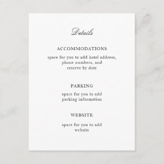 Elegant, Simple Black and White Enclosure Card
