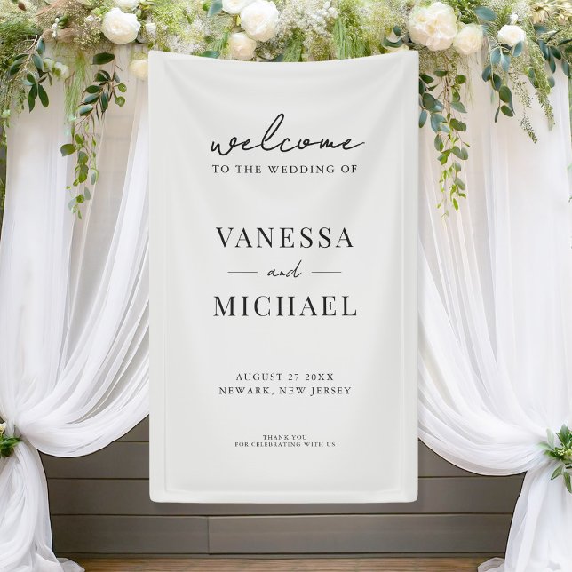 Elegant Simple Black and White Wedding Banner (Creator Uploaded)