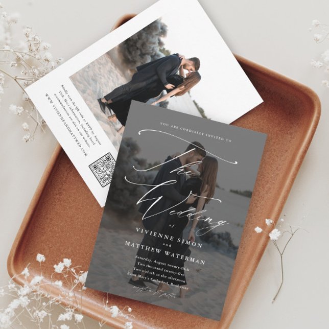 Elegant Simple Black and White Wedding Invitation (Creator Uploaded)