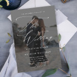 Elegant Simple Black and White Wedding Magnetic Invitation<br><div class="desc">An Elegant Simple Black and White Wedding Invitation featuring modern script and classic text. The back is magnetic. Click the edit button to customize this design.</div>