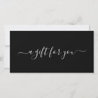 Elegant Simple Black Business Gift Certificate