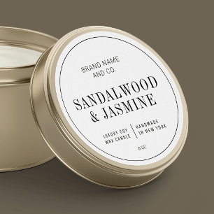 Elegant Simple Black & White Candle Product Label
