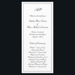Elegant Simple Black White Formal Monogram Wedding Program<br><div class="desc">Traditional style Wedding Program featuring a simple design in classic black and white with your monogram at the top along with your wedding details in an elegant script surrounded by a border. The colour may be changed to any colour you wish by clicking the "customize" button. This Wedding Program with...</div>